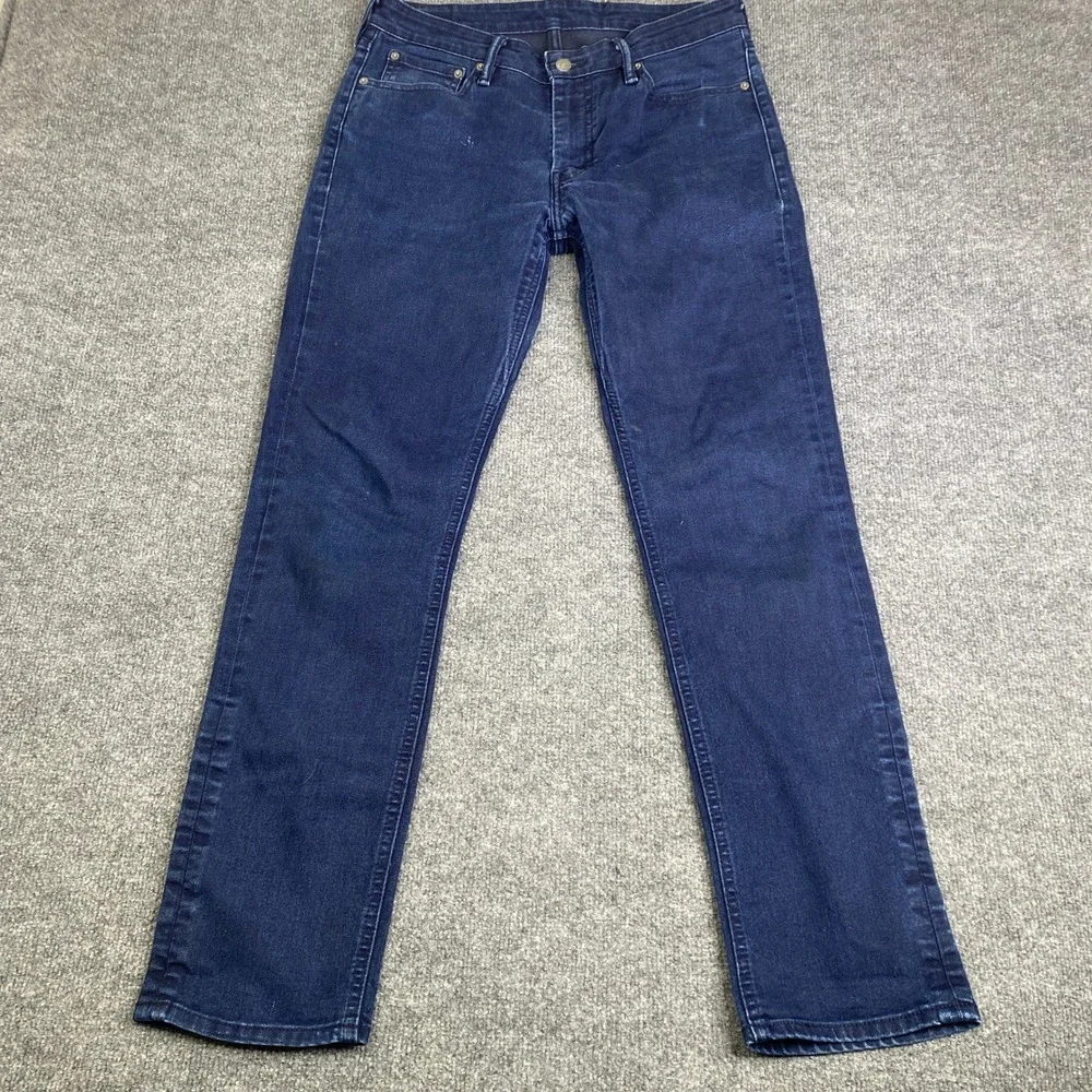 Levis 511 Commuter Slim Fit Jeans Mens 33x32 Dark Indigo Blue Stretch Denim